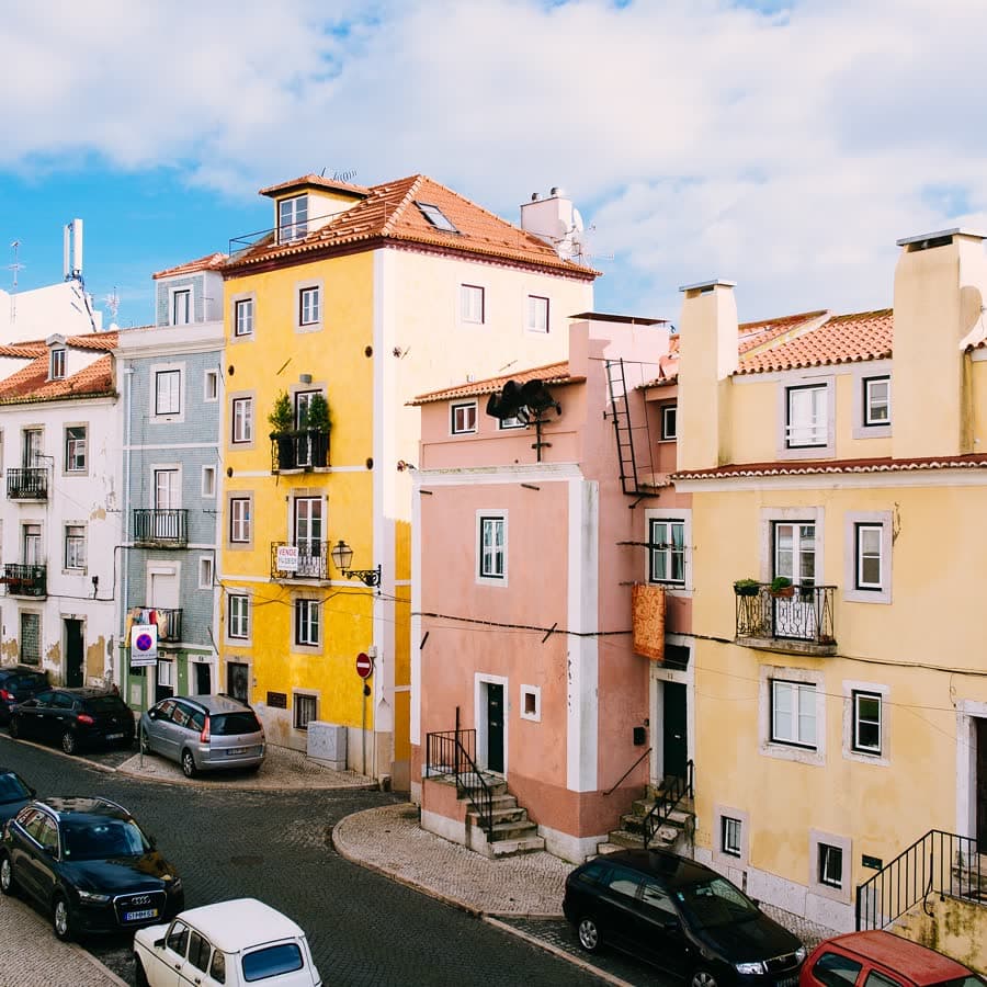 Colourful houses on a hill